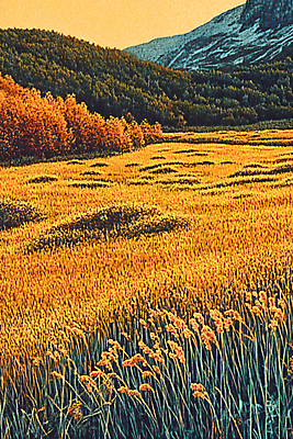 JPG 나무 편집이미지 자연 산 초원 사람없음 노을 주황색 가을 숲 언덕 편집실사 AI컴퓨터그래픽 AI콘텐츠 자연요소 식물 계절 컬러 CG 생태계 파일형식