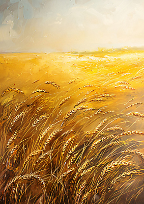 JPG 편집이미지 계절 밭 풍경 초원 사람없음 빛 노을 수확 가을 유화 편집실사 자연요소 농업 미술 CG 파일형식