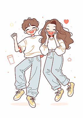 전신 커플 여자 남자 일러스트 미소 이벤트 성인 두명 꽃받침 성인만 국내일러스트 AI파일 관계 표정 사람 손짓 파일형식 벡터