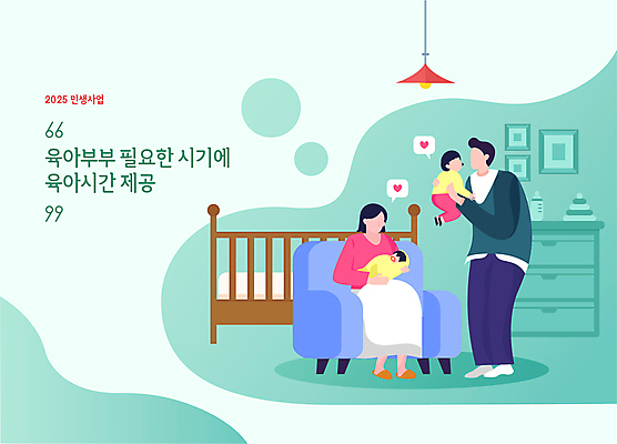 전신 부부 여자 남자 어린이 일러스트 안기 들기 앉기 소녀 여러명 성인 소파 육아 자녀 아기 시간 복지 민트색 아기침대 정책 공급 2025년 국내일러스트 민생 AI파일 커플 컬러 다수 의자 모션 사람 아기용품 침대 연도 사회이슈 파일형식 벡터