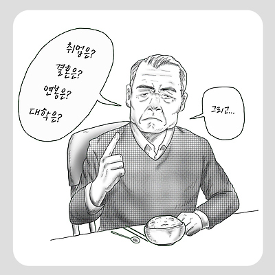 노년 남자 결혼 말풍선 일러스트 밥 스트레스 흑백 대화 한명 상반신 식사 구직 말_대화 아빠 대학교 잔소리 소통 노인남자한명만 국내일러스트 AI파일 1 음식 컨셉 학교 가족 촬영기법 말하기 사람 이벤트 성인 남자한명만 노인남자만 파일형식 벡터