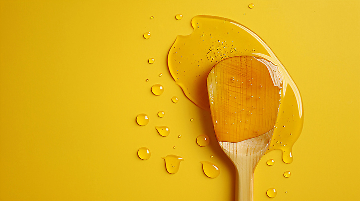 JPG 편집이미지 사람없음 노란색 달콤 나무주걱 벌꿀 편집실사 AI포토 AI콘텐츠 컬러 목재 맛 CG 주걱 꿀 파일형식