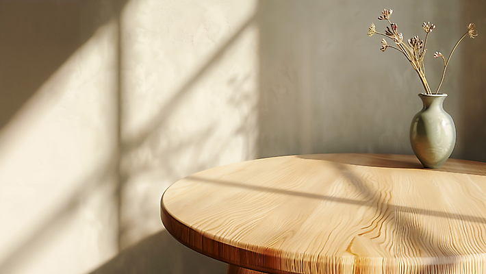 JPG 편집이미지 그림자 사람없음 햇빛 꽃병 공간 감성 나무탁자 편집실사 AI포토 AI콘텐츠 꽃 컨셉 탁자 태양 CG 파일형식