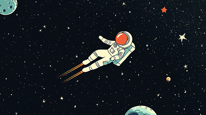 JPG 별 일러스트 한명 성인 우주 행성 우주비행사 달 그림 우주복 성인한명만 국내일러스트 AI일러스트 AI콘텐츠 자연요소 1 옷 사람 성인만 파일형식