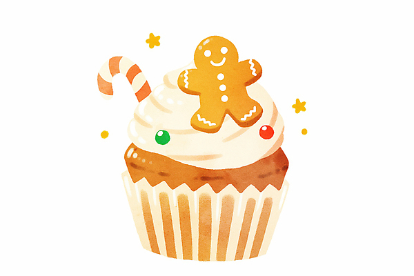 JPG 크리스마스 일러스트 사람없음 장식 쿠키 귀여움 컵케이크 지팡이사탕 진저맨 스프링클 국내일러스트 AI일러스트 AI콘텐츠 기념일 컨셉 디저트 사탕 케이크 진저쿠키 파일형식