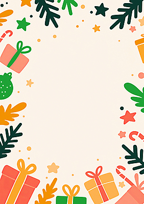 자연요소 식물 계절 기념일 컬러 크리스마스장식 선물 상자 공백 파일형식 AI콘텐츠 주황색 사람없음 겨울 카피스페이스 크리스마스 연말 잎 선물상자 별 오너먼트 분홍색 초록색 JPG 일러스트 국내일러스트 AI일러스트