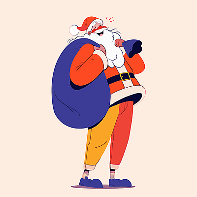 전신 노년 남자 행복 크리스마스 겨울 일러스트 산타모자 산타옷 동화 한명 미소 들기 빨간색 산타클로스 즐거움 연말 노인남자한명만 국내일러스트 AI파일 모자_잡화 1 옷 계절 기념일 감정 컬러 모션 표정 사람 성인 남자한명만 노인남자만 파일형식 벡터