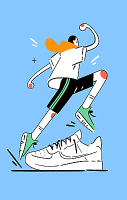 전신 남자 스포츠 하늘색 운동화 신발 일러스트 한명 20대 달리기 끈 묘사 역동적 러닝 국내일러스트 AI파일 1 컨셉 모션 사람 청년 파란색 파일형식 벡터