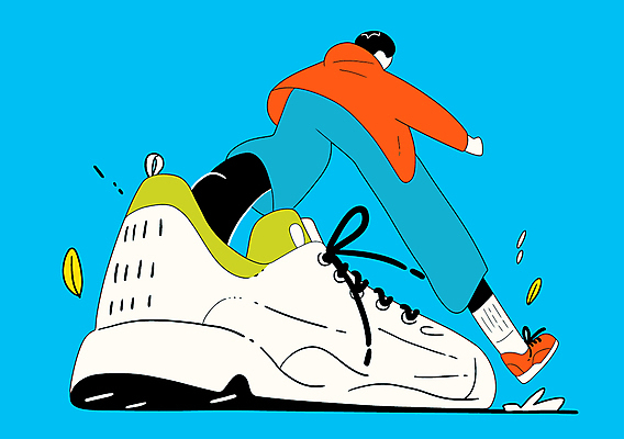 전신 남자 스포츠 하늘색 신발 일러스트 한명 20대 달리기 운동 역동적 러닝 국내일러스트 AI파일 1 컨셉 모션 건강 사람 청년 파란색 파일형식 벡터