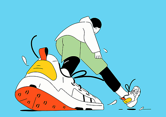 전신 남자 스포츠 하늘색 운동화 신발 일러스트 한명 20대 달리기 속도 역동적 러닝 국내일러스트 AI파일 1 컨셉 모션 사람 청년 파란색 파일형식 벡터