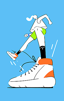 전신 남자 스포츠 하늘색 운동화 신발 일러스트 한명 20대 달리기 운동 역동적 러닝 국내일러스트 AI파일 1 컨셉 모션 건강 사람 청년 파란색 파일형식 벡터