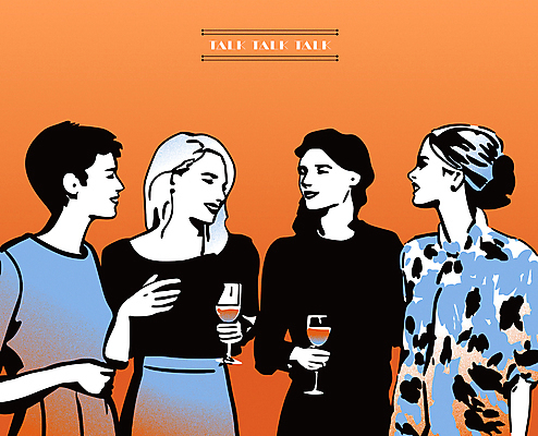 라이프스타일 여자 패션 일러스트 비즈니스 커뮤니케이션 대화 들기 여러명 상반신 성인 친구 와인 주황색 그룹 감성 판화 성인여자만 국내일러스트 AI파일 컬러 다수 컨셉 관계 모션 주류 말하기 미술 사람 생활 여자만 성인만 파일형식 벡터
