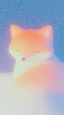 JPG 일러스트 사람없음 귀여움 눈감음 포근함 질감 여우 겨울잠 몽환 국내일러스트 AI일러스트 AI콘텐츠 컨셉 포유류 모션 잠 감각 파일형식