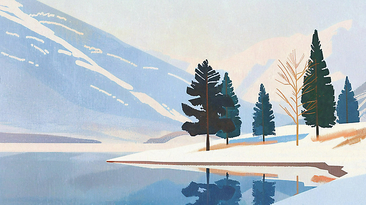 JPG 나무 호수 겨울 일러스트 자연 산 풍경 사람없음 반사 눈 감성 겨울풍경 국내일러스트 AI일러스트 AI콘텐츠 자연요소 식물 계절 컨셉 날씨 생태계 파일형식