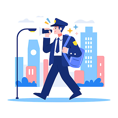 전신 구름 남자 가로등 가방 일러스트 직업캐릭터 한명 들기 성인 건물 걷기 손전등 도시 경찰 경찰복 경찰모자 순찰 성인남자한명만 경찰의날 국내일러스트 일러캐릭터 AI파일 자연요소 직업 캐릭터 모자_잡화 1 건축물 잡화 공공시설 유니폼 모션 조명 사람 남자한명만 성인남자만 파일형식 벡터 법정기념일