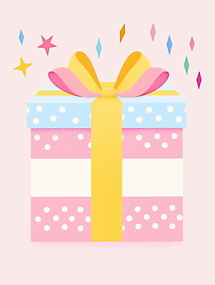 JPG 리본 분홍색 크리스마스 일러스트 사람없음 선물상자 반짝임 파티 물방울무늬 줄무늬 기쁨 생일 오브젝트 국내일러스트 AI일러스트 AI콘텐츠 기념일 감정 컬러 무늬 모션 선물 이벤트 상자 파일형식