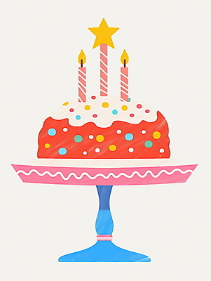 JPG 별 분홍색 일러스트 사람없음 케이크 생일파티 생일 스프링클 키치 케이크스탠드 국내일러스트 AI일러스트 AI콘텐츠 자연요소 기념일 컬러 컨셉 디저트 장식 받침대 파일형식