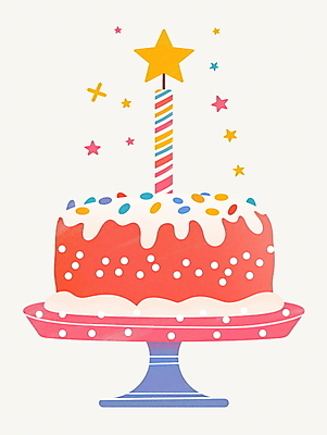 JPG 별 분홍색 일러스트 사람없음 케이크 생일파티 생일 스프링클 키치 케이크스탠드 국내일러스트 AI일러스트 AI콘텐츠 자연요소 기념일 컬러 컨셉 디저트 장식 받침대 파일형식