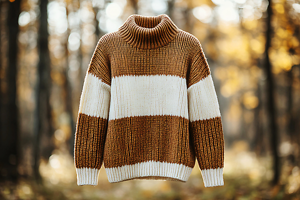 JPG 편집이미지 옷 상의 사람없음 갈색 가을 니트 목업 편집실사 AI컴퓨터그래픽 AI콘텐츠 계절 컬러 CG 파일형식