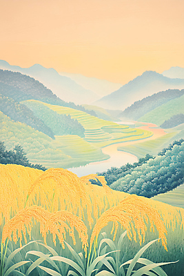 JPG 편집이미지 계절 산 곡류 초원 사람없음 강 추수 가을 편집실사 농업 CG 파일형식