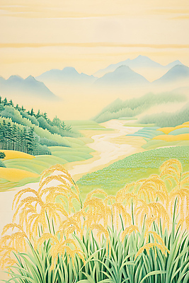 JPG 편집이미지 계절 산 곡류 초원 사람없음 강 추수 가을 편집실사 농업 CG 파일형식