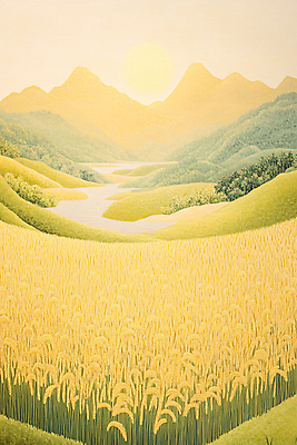 JPG 편집이미지 계절 산 곡류 초원 사람없음 강 추수 가을 편집실사 농업 CG 파일형식