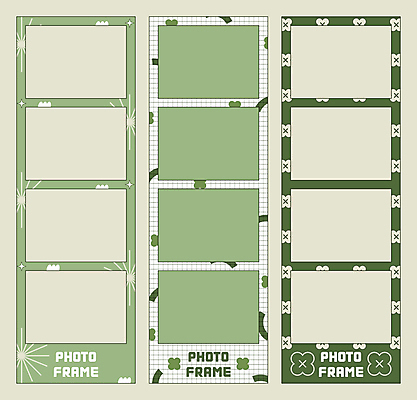 곡선 일러스트 프레임 사람없음 초록색 네잎클로버 심플 격자 꾸미기 키치 네컷사진 국내일러스트 AI파일 식물 선 컬러 컨셉 무늬 사진촬영 클로버 파일형식 벡터