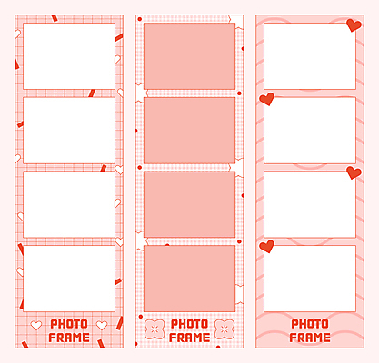 꽃 분홍색 곡선 일러스트 프레임 사람없음 빨간색 하트 체크무늬 심플 격자 물결무늬 꾸미기 키치 네컷사진 국내일러스트 AI파일 모양 식물 물결 선 컬러 컨셉 무늬 사진촬영 파일형식 벡터