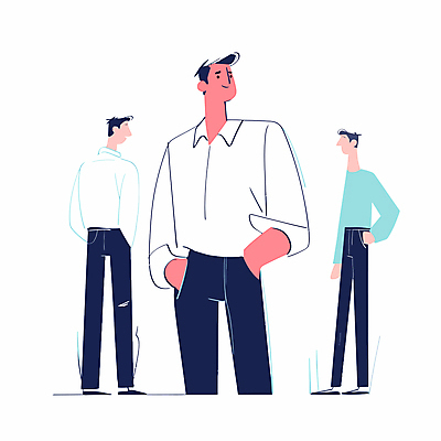 전신 남자 셔츠 일러스트 비즈니스 서기 상반신 성인 세명 걷기 직장인 주머니손 오피스룩 성인남자만 국내일러스트 AI파일 직업 옷 상의 모션 사람 남자만 성인만 파일형식 벡터