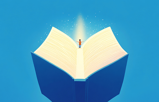 JPG 전신 여자 어린이 일러스트 한명 소녀 책 파란색 빛 독서 교양 상상력 창의력 환상 소녀한명만 국내일러스트 AI일러스트 AI콘텐츠 1 컬러 컨셉 사람 여자한명만 소녀만 파일형식