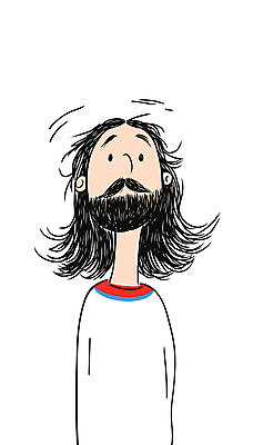 긴머리 남자 기독교 일러스트 수염 한명 상반신 성인 예수 손그림 성인남자한명만 국내일러스트 AI파일 1 헤어스타일 종교 사람 신_종교 남자한명만 성인남자만 파일형식 벡터