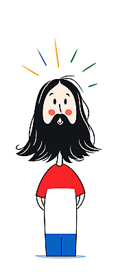 긴머리 남자 기독교 일러스트 수염 한명 성인 예수 손그림 성인남자한명만 국내일러스트 AI파일 1 헤어스타일 종교 사람 신_종교 남자한명만 성인남자만 파일형식 벡터