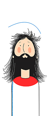 긴머리 남자 기독교 일러스트 수염 한명 상반신 성인 예수 손그림 성인남자한명만 국내일러스트 AI파일 1 헤어스타일 종교 사람 신_종교 남자한명만 성인남자만 파일형식 벡터