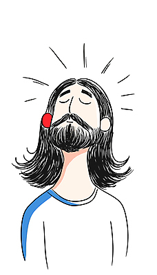 긴머리 남자 기독교 일러스트 수염 한명 상반신 성인 예수 손그림 성인남자한명만 국내일러스트 AI파일 1 헤어스타일 종교 사람 신_종교 남자한명만 성인남자만 파일형식 벡터