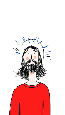 긴머리 남자 기독교 일러스트 수염 한명 상반신 성인 예수 손그림 성인남자한명만 국내일러스트 AI파일 1 헤어스타일 종교 사람 신_종교 남자한명만 성인남자만 파일형식 벡터