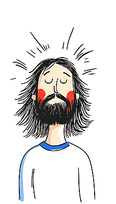 긴머리 남자 기독교 일러스트 수염 한명 상반신 성인 예수 손그림 성인남자한명만 국내일러스트 AI파일 1 헤어스타일 종교 사람 신_종교 남자한명만 성인남자만 파일형식 벡터