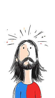 긴머리 남자 기독교 일러스트 수염 한명 상반신 성인 예수 손그림 성인남자한명만 국내일러스트 AI파일 1 헤어스타일 종교 사람 신_종교 남자한명만 성인남자만 파일형식 벡터