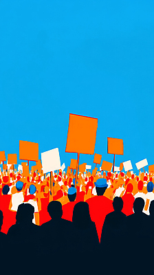 JPG 여자 남자 실루엣 일러스트 들기 여러명 상반신 성인 파란색 팻말 군중 사회이슈 팔 시위 연대 주장 항의 성인만 국내일러스트 AI일러스트 AI콘텐츠 컬러 다수 컨셉 모션 프레임 촬영기법 사람 신체부위 파일형식