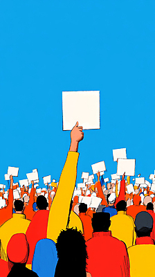 JPG 여자 남자 실루엣 일러스트 들기 여러명 상반신 성인 파란색 팻말 모임 군중 사회이슈 팔 시위 연대 주장 항의 성인만 국내일러스트 AI일러스트 AI콘텐츠 컬러 다수 컨셉 모션 프레임 촬영기법 사람 신체부위 파일형식