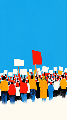 JPG 여자 남자 실루엣 일러스트 들기 여러명 상반신 성인 파란색 팻말 군중 사회이슈 팔 시위 연대 항의 성인만 국내일러스트 AI일러스트 AI콘텐츠 컬러 다수 컨셉 모션 프레임 촬영기법 사람 신체부위 파일형식