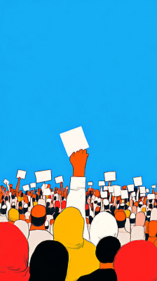 JPG 여자 남자 실루엣 일러스트 들기 여러명 상반신 성인 파란색 팻말 그룹 군중 사회이슈 팔 시위 연대 항의 성인만 국내일러스트 AI일러스트 AI콘텐츠 컬러 다수 컨셉 모션 프레임 촬영기법 사람 신체부위 파일형식