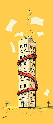 밧줄 일러스트 창문 사람없음 건물 노란색 묶기 구속 문서 압박 흩날리기 국내일러스트 AI파일 건축물 줄 컬러 컨셉 모션 파일형식 벡터