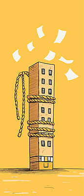 밧줄 일러스트 창문 사람없음 건물 노란색 도시 묶기 구속 문서 압박 흩날리기 국내일러스트 AI파일 건축물 줄 컬러 컨셉 모션 파일형식 벡터