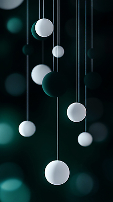 JPG 편집이미지 줄 매달리기 사람없음 초록색 흰색 원형 입체 단순화된 오브제 오너먼트 편집실사 AI컴퓨터그래픽 AI콘텐츠 도형 컬러 크리스마스장식 모션 CG 파일형식