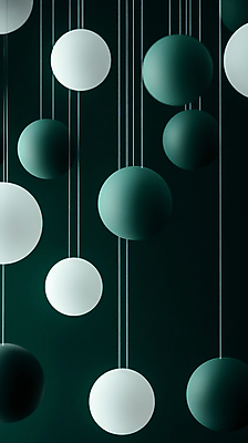 JPG 편집이미지 줄 매달리기 사람없음 초록색 흰색 원형 입체 단순화된 오브제 오너먼트 편집실사 AI컴퓨터그래픽 AI콘텐츠 도형 컬러 크리스마스장식 모션 CG 파일형식