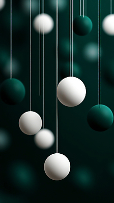 JPG 편집이미지 줄 매달리기 사람없음 초록색 흰색 원형 입체 단순화된 오브제 오너먼트 편집실사 AI컴퓨터그래픽 AI콘텐츠 도형 컬러 크리스마스장식 모션 CG 파일형식