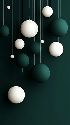 JPG 편집이미지 줄 매달리기 사람없음 초록색 흰색 원형 입체 단순화된 오브제 오너먼트 편집실사 AI컴퓨터그래픽 AI콘텐츠 도형 컬러 크리스마스장식 모션 CG 파일형식