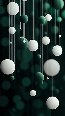 JPG 편집이미지 줄 매달리기 사람없음 초록색 흰색 원형 입체 단순화된 오브제 오너먼트 편집실사 AI컴퓨터그래픽 AI콘텐츠 도형 컬러 크리스마스장식 모션 CG 파일형식