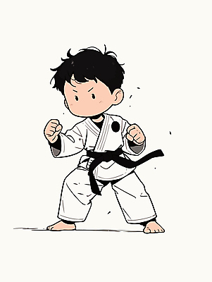 전신 남자 어린이 일러스트 한명 소년 힘 태권도 태권도복 열정 검은띠 소년한명만 국내일러스트 AI파일 1 감정 스포츠용품 도복 사람 격투기 끈 남자한명만 소년만 파일형식 벡터