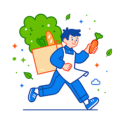 전신 남자 하늘색 일러스트 자연 한명 웃음 들기 성인 쇼핑 장보기 달리기 앞치마 당근 에너지 신선 배달원 종이상자 배송 성인남자한명만 국내일러스트 AI파일 직업 1 모션 뿌리채소 표정 사람 파란색 상자 생태계 남자한명만 성인남자만 파일형식 벡터